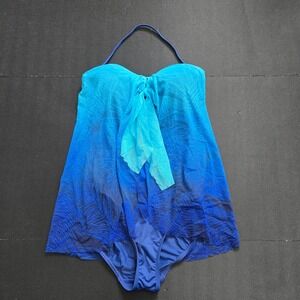 Lauren Ralph Lauren Blue Ombre Palm Swim Dress One Piece LR0FP03 Mens Size 6